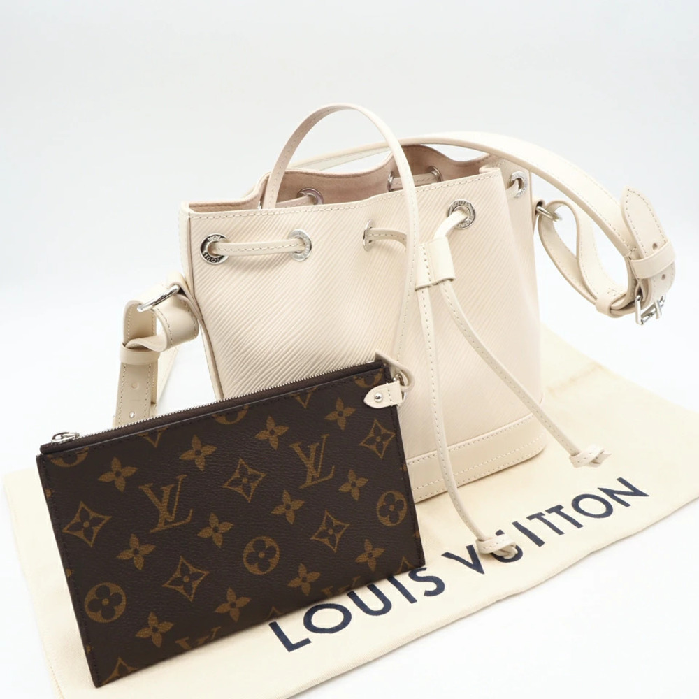Louis Vuitton Epi Noe Quartz White Shoulder Bag Ivory White Leather